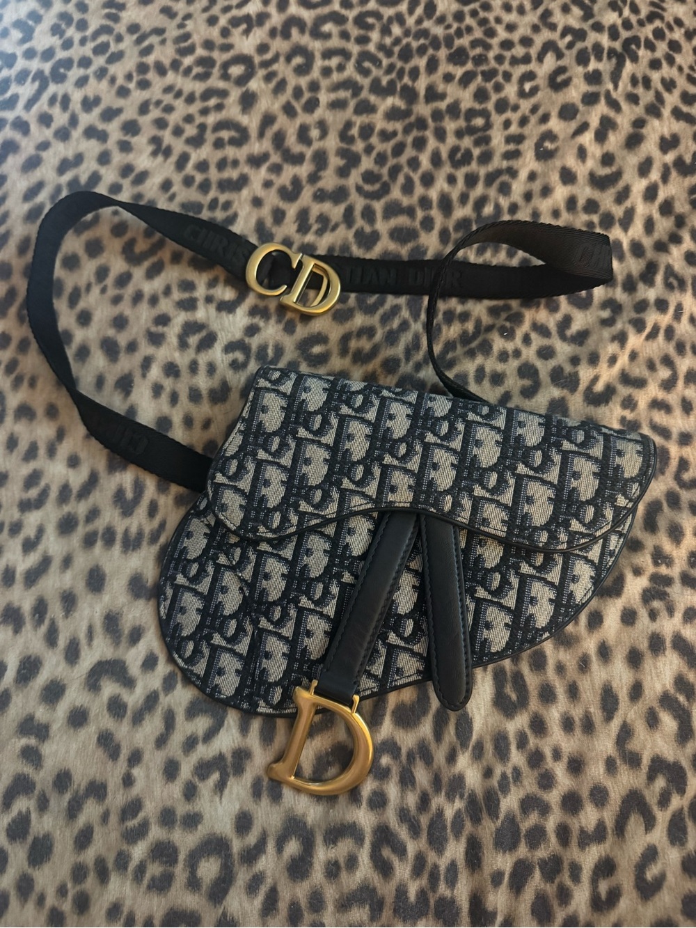 Dior Navy & Ivory Saddle Crossbody Bag
